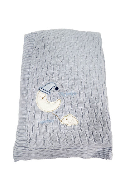 fantasialand Knitted baby blanket, HTP 117, blue color