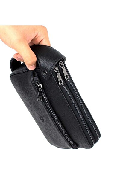 Home Erkek Siyah El Çantası Lüks Seyahat Günlük Çok Bölmeli Portföy Çanta El ...