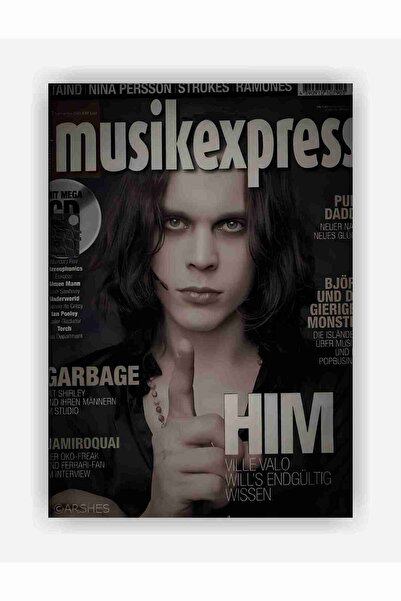 fırsatlar diyarı HIM - Ville Hermanni Valo Gothic Rock Müzik Kağıt Poster - Ç...