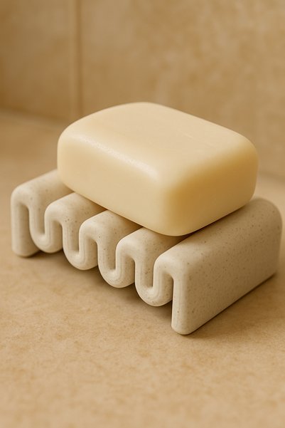 DOAN HOME Marble Patterned Wave Shaped Soap Dish