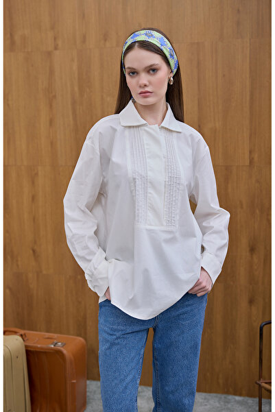 Birgül Bektaş Πουκάμισο με ραβδώσεις εκρού