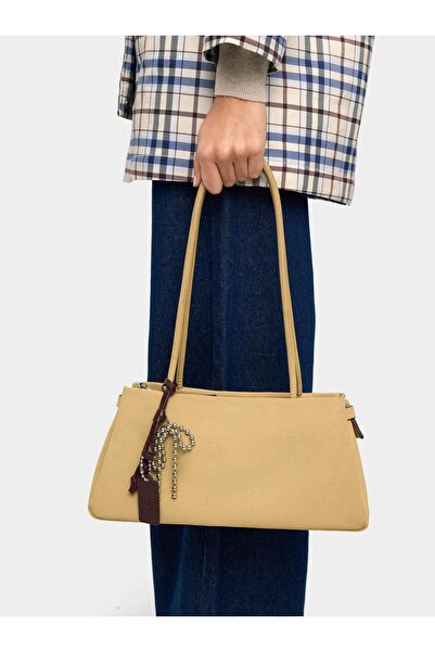 PARFOIS Deri Efektli Charmlı Omuz Çantası