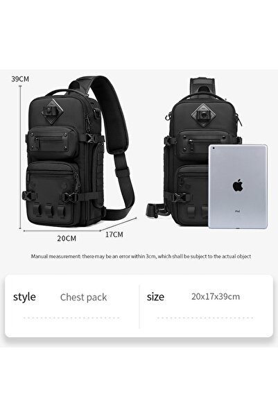 OZUKO 9585 Waterproof Tactical Crossbody Sling Bag for Men with Tripod Holder