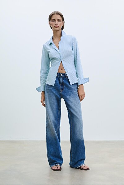 Stradivarius Basic striped fitted shirt