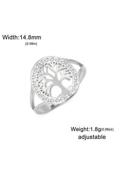 Choice خاتم دائري من الفولاذ المقاوم للصدأ قابل للتعديل من الفضة الاسترلينية ...