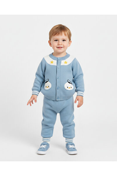 nannie Donald Boys Blue Knitted Suit - 2-3 years