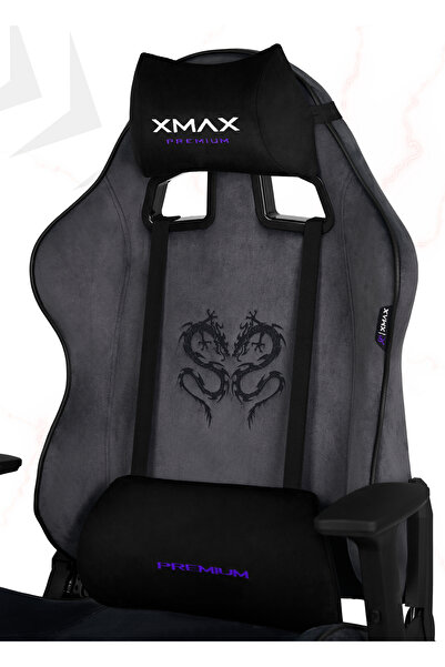 XMAX / Rio Balerion Koyu Gri Kadife Terletmez Kumaş Gaming Oyuncu Koltuğu / 1...