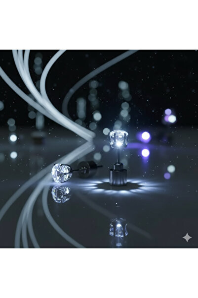 Generic LED Flashing Color-Changing Stud Earrings (Pair of 2-White)