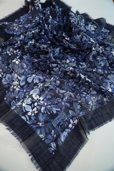 POLO CRAFT Keten Yazma Çiçekli Desen Tülbent