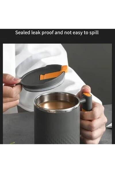 NKX 2 Pieces Double-Layer Stainless Steel Mug with Lid - Anti-Scalding Cup for Children and Adults
