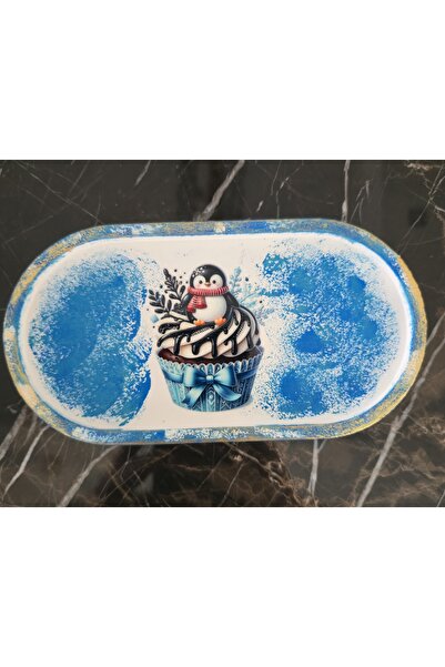 elayarts Yeni yıl sofrası sunum tabağı penguenli hediyelik