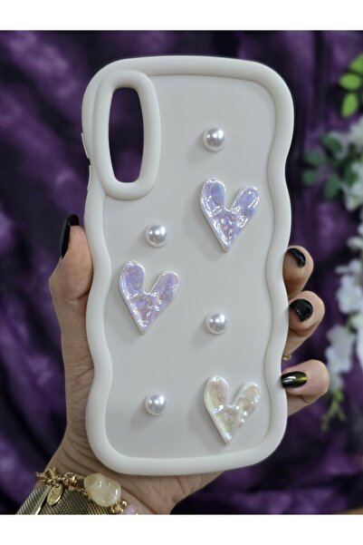 Magic Ring Samsung Galaxy A50/A30S Uyumlu Parlak Kalp & İnci Detaylı Soft Şık Telefon Kılıfı