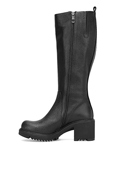 Mammamia D25Kc-2330 Women's Genuine Leather Classic Boots Black
