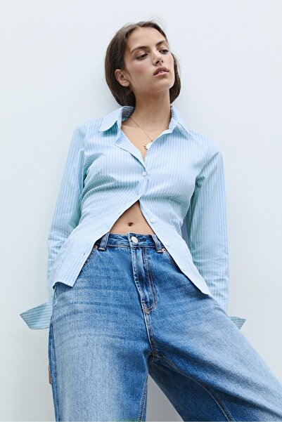 Stradivarius Basic striped fitted shirt