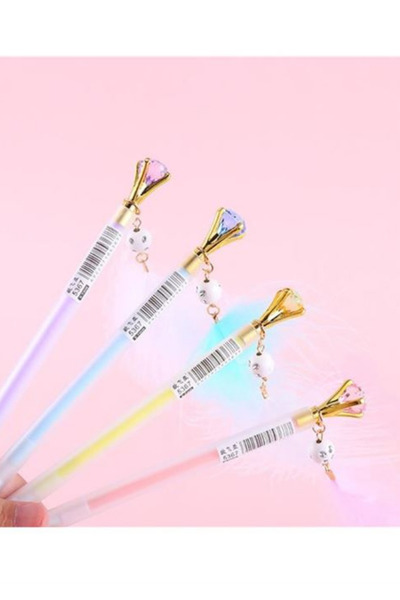 NaSaDAN Tüylü İnci Detaylı Kurşun Kalem | 0.7 mm Uç – Pastel Tekli