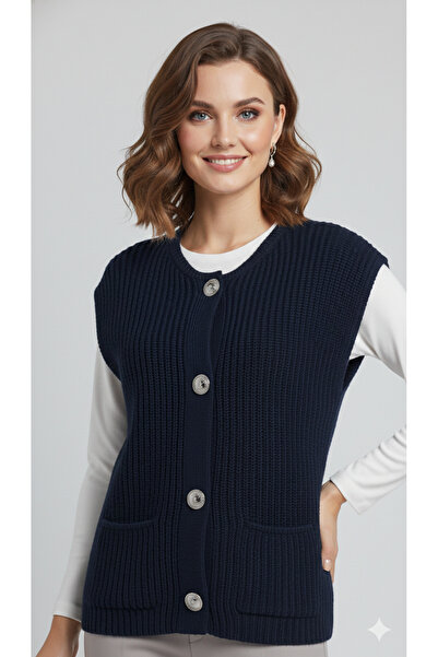 H&A İSTANBUL В'язаний светр-жилет | На ґудзиках, з кишенями, стильний і теплий жіночий трикотажний жилет