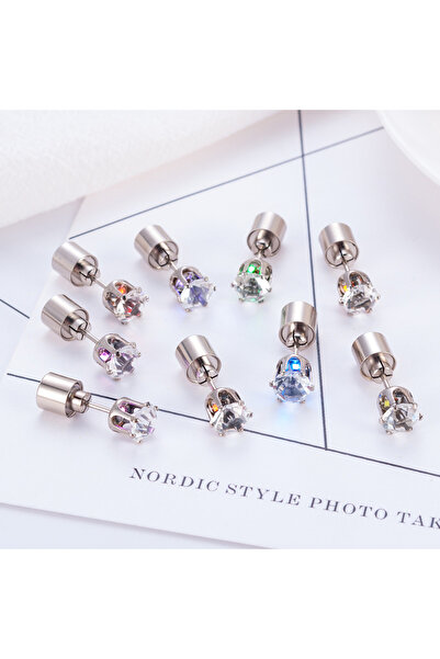 Generic LED Flashing Stud Earrings, Pair of 2 - Orange