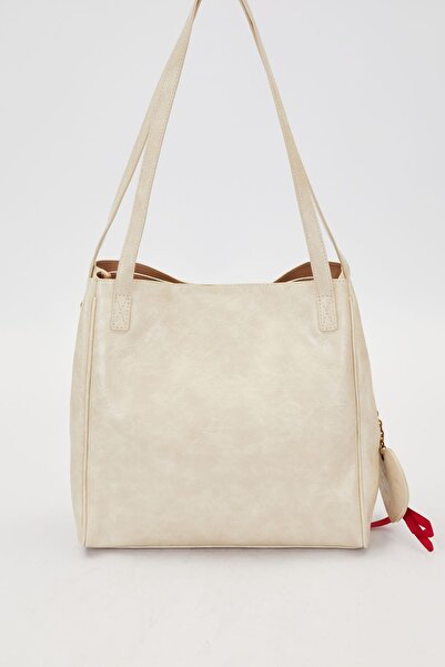 Levidor Mink knit accessory detailed shoulder bag