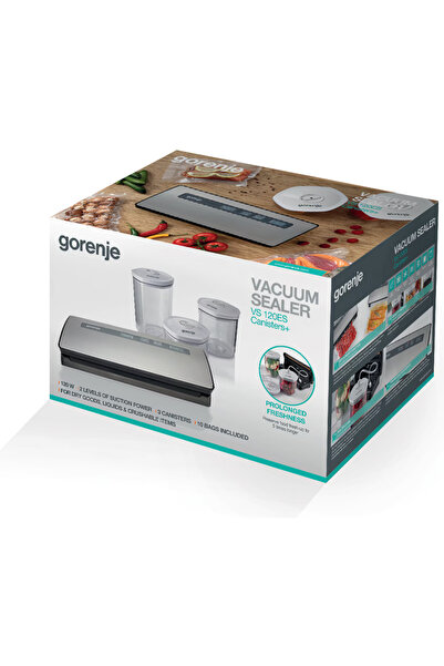Gorenje Vacuum Sealer VS120ES, 120W, Vacuum, Sealing, Containers included, silver-black