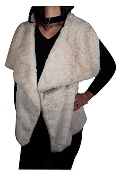 L-line fashion - Faux fur vest, cream, one size