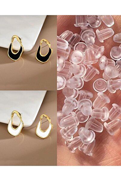 İlraysa 3’lü Ürün Seti: Siyah ve Beyaz Kadın Küpe | 200 Adet Piston