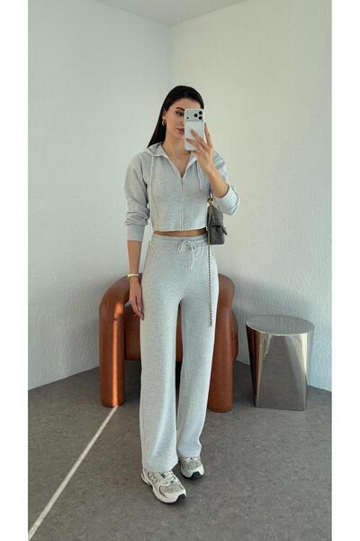 HAZELANNA Thessaloniki Fabric Hooded Gray Set