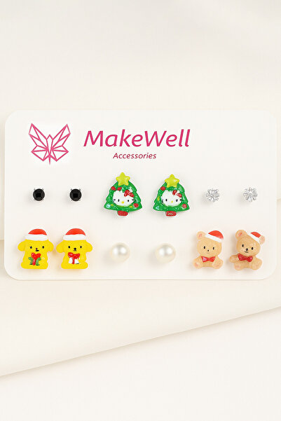 MakeWell Steel Needle Hello Kity Kuromi My Melody Designed Christmas Earrings...