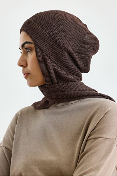 Merwish Simli Atkılı Bere-Kahve