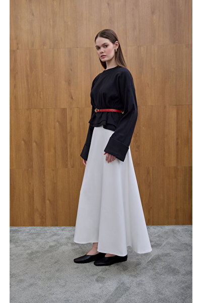 Birgül Bektaş Μαύρη μπλούζα από ποπλίνα Allerli