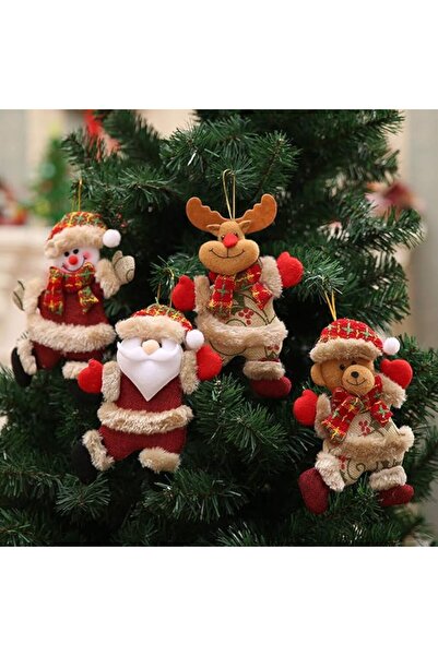 Generic Christmas Decorations,4 Pack Xmas Tree Decorations Christmas Ornaments Gift Santa Claus Snowman Tree