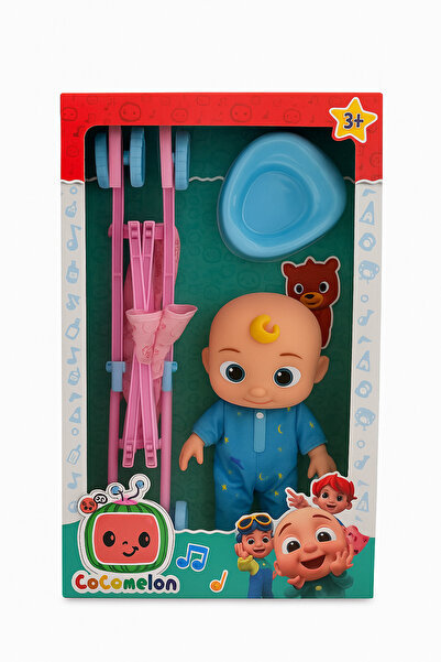 BaoBao Set de jucării CoComelon – Păpușa JJ în pijama albastră cu cărucior și...