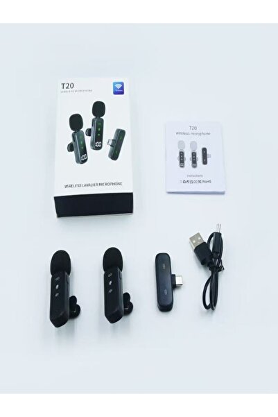 Generic Wireless Microphone-Two-In-One Clip-On Noise-Cancelling Microphone - One-Plus-Three Microphone - T20