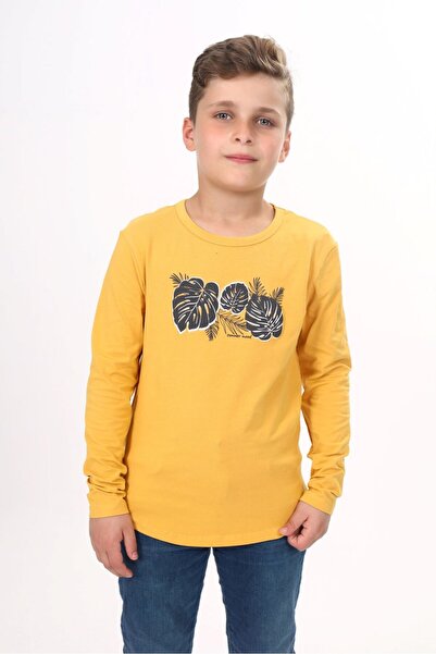 Toontoy Μπλουζάκι για αγόρια με μακριά μανίκια και λαιμόκοψη με τύπωμα