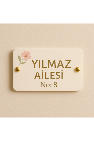 Outdoor One Kişiye Özel Pleksi Kapı İsimliği | Yazılı Pleksi Apartman & Site Tabelası 20 cm