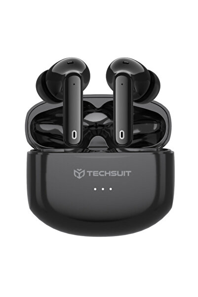 Techsuit Căști Bluetooth Audira Pro CW1 cu ANC și ENC, 4 microfoane, negre
