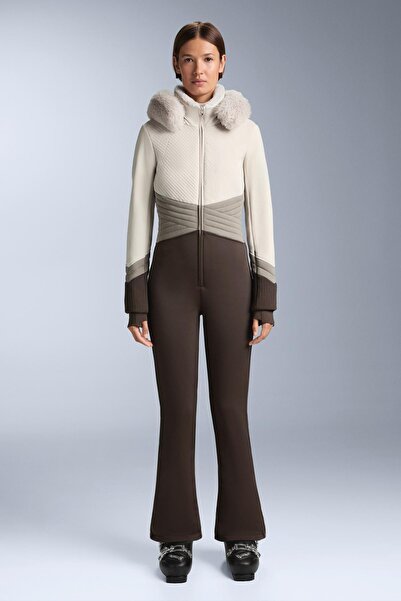 Oysho Water-resistant colour-block fitted stretch SKI jumpsuit