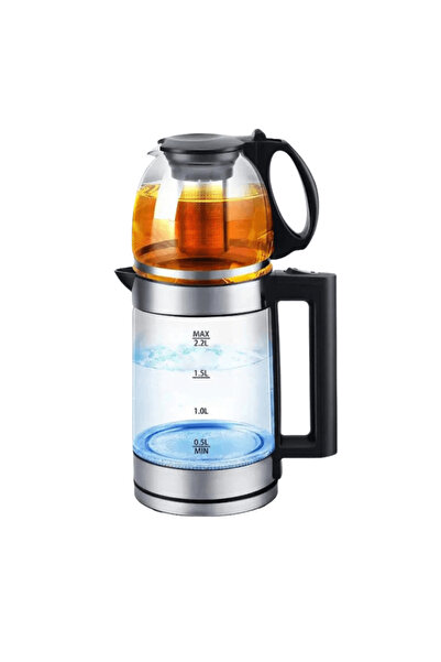 OferteTop 2.2 Liter 2-in-1 Electric Kettle, Portable, Infusion Function and Auto Shut-Off (2000W)