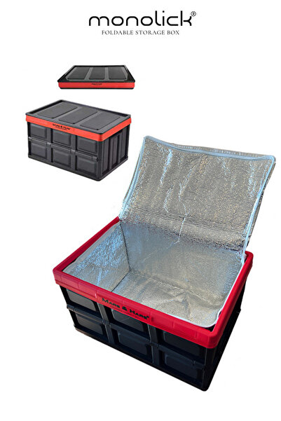 Monolick Katlanır Termal Çantalı 30Lt Çok Amaçlı Saklama Kutusu Araç Bagaj Dü...