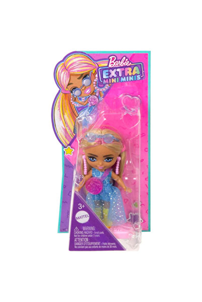 Barbie Extra Mini Minis Doll – Blue Dress with Pink Pigtails