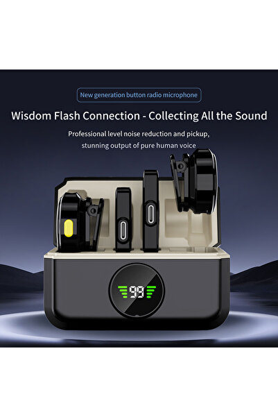 Generic Wireless Microphone With Battery & Magnetic Lavalier For Phone Recording & Live Broadcast - Q9