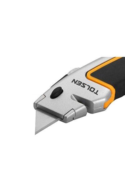 KlaussTech Professional Utility Cutter 61x19mm, 5 Industrial Steel Blades, Blade Material Sk5, Zinc Alloy Body