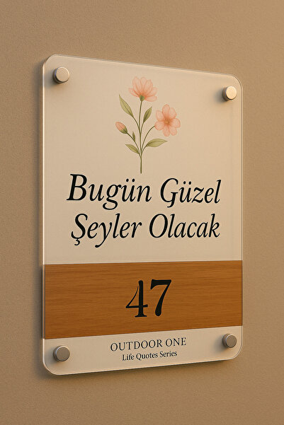 Outdoor One Kişiye Özel Pleksi Kapı İsimliği | Yazılı Pleksi Apartman & Site Tabelası 20 cm