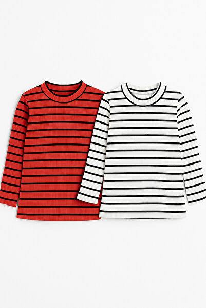 mini kanka 2 Pieces Girls' Winter Clothing Set for Ages 4-12, Turtleneck Knit Sweater Set with Stripe Detail, 2-Piece Set