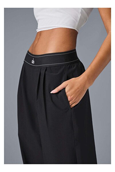 FUREUL ALO Yoga 30 Inseam Suit Up Trouser, Regular Fit Wide Leg Pants for Women - Black