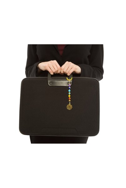 NUNUKİ Natural Stone Chakra Mandala Design Bag Ornament Natural Stone Accessory Bag Charm Keychain Nbag0003