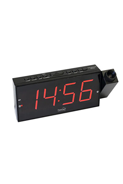 Home Alarm Clock with Red LED Digital Display, Alarm, 202 x 90 x 52 mm, Snooze Function,Mains or Battery