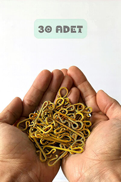 tredblock Altın Rengi Yılbaşı Süsü Asma Kancası 30'lu Süs Askısı Parlak Chris...