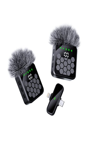 Generic 2 In 1 Long Endurance Lavalier Wireless Microphone For Vlog Recording Live Streaming - QY66