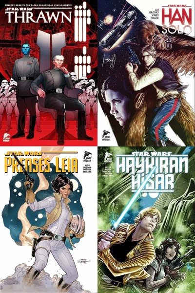 Çizgi Düşler Star Wars: Thrawn Timothy Zahn-Han Solo-Prenses Leia-Haykıran Hisar (4 Kitap Tam Macera )