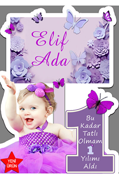 Sunligo Kelebek ve Çiçekli Doğum Günü Yön Panosu Masa Üstü Ayaklı Pankart 40 ...